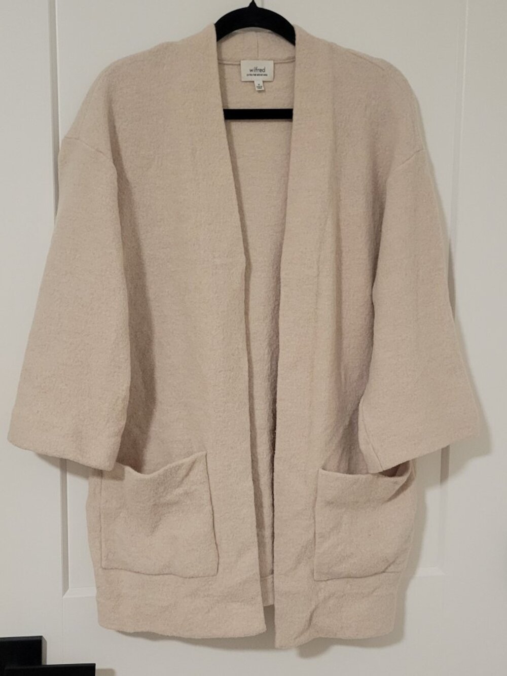 Wilfred Aritzia Thais Cardigan - 100% Merino Wool - Birch - Medium - Picture 2 of 8